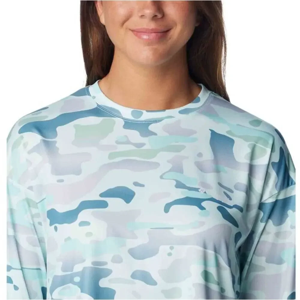 Columbia Women's Super PFG Tidal Light Shirt XS Blue Icy Morn Watershed NWT_3